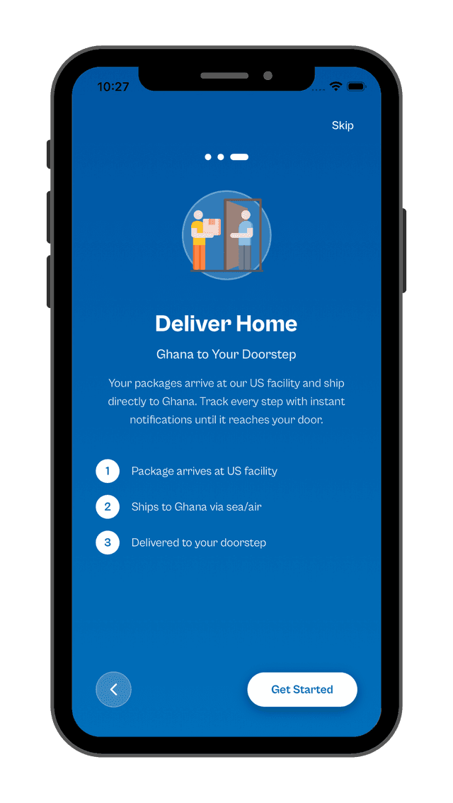 Delivery confirmation screen